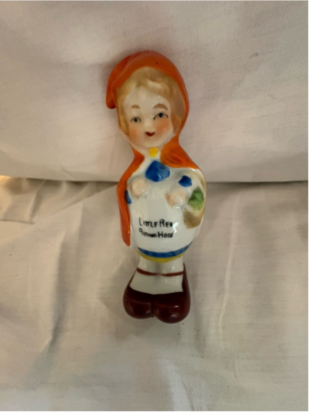 Vintage 1920s “Little Red Riding Hood” Toothbrush Holder Wall Flower Holder1076